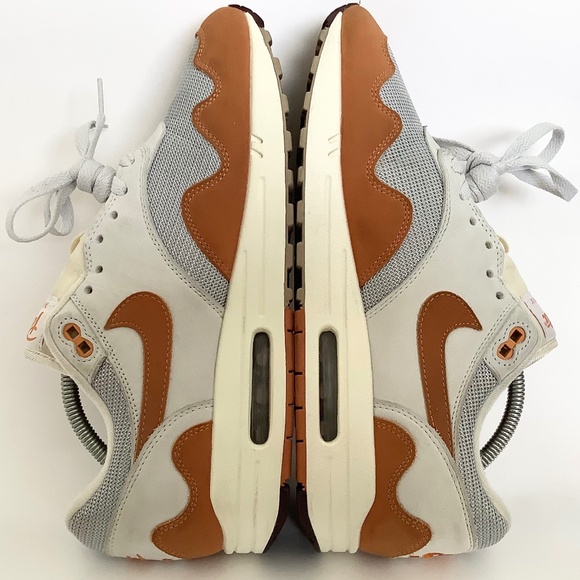 Mens 10.5/Womens 12 Nike Air Max 1 Patta Metallic Silver/Monarch DH1348 001 - Picture 3 of 9